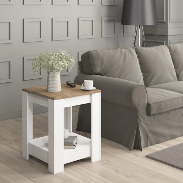 GRADO dohányzóasztal 61x50 cm fehér/barna