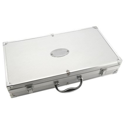 Grillező eszközök rozsdamentes acél tokkal 18 db