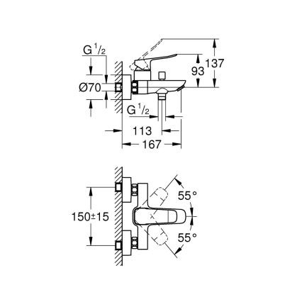 GROHE 1018720000 - DICE kádcsaptelep, fényes króm