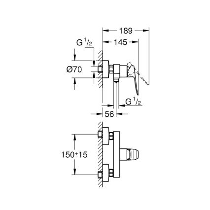 GROHE 1018742430 - DICE zuhanycsaptelep, fekete