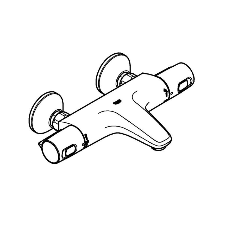 GROHE 1022162432 - PRECISION TREND DN 15 termosztátos kádcsaptelep, fekete