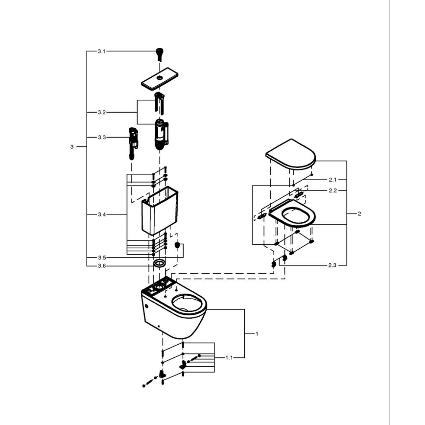 GROHE 102513SH00 - Komplett WC EURO CERAMIC 67,3 x 37,6 x 79,2 cm kerámia/fehér