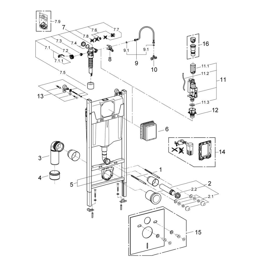 GROHE 103843SH00 - SOLIDO COMPACT 5 az 1-ben szett, 1,13 m, kerámia/fehér