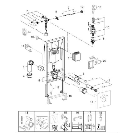 GROHE 103846SH00 - 5 az 1-ben szett SOLIDO 1,13 m kerámia/fehér