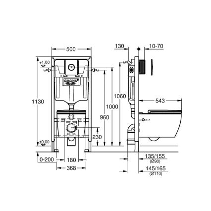 GROHE 103846SH00 - 5 az 1-ben szett SOLIDO 1,13 m kerámia/fehér