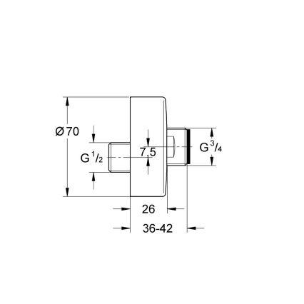 GROHE 12662000 - S-csatlakozó 70 x 26 sárgaréz/fényes króm