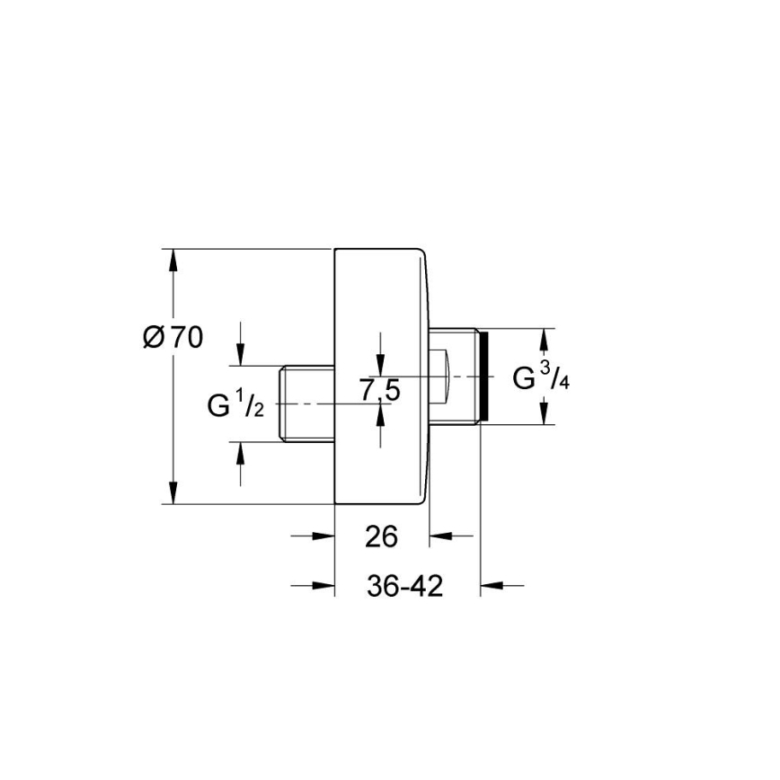 GROHE 12662000 - S-csatlakozó 70 x 26 sárgaréz/fényes króm
