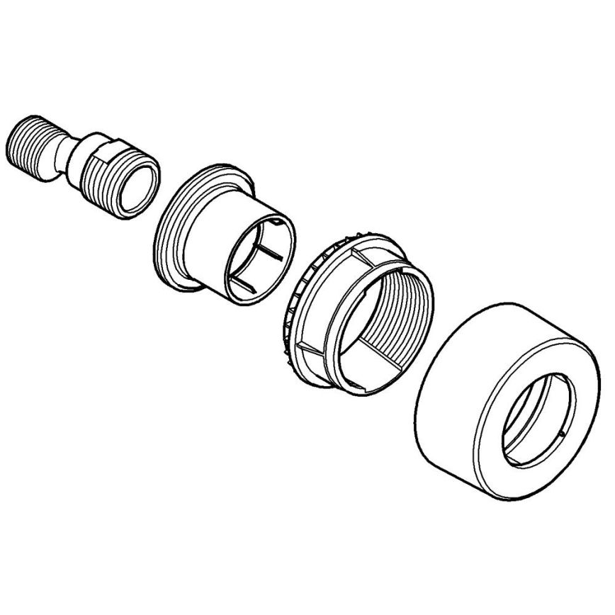 GROHE 12693000 - S-csatlakozó 12” × 34” fényes króm