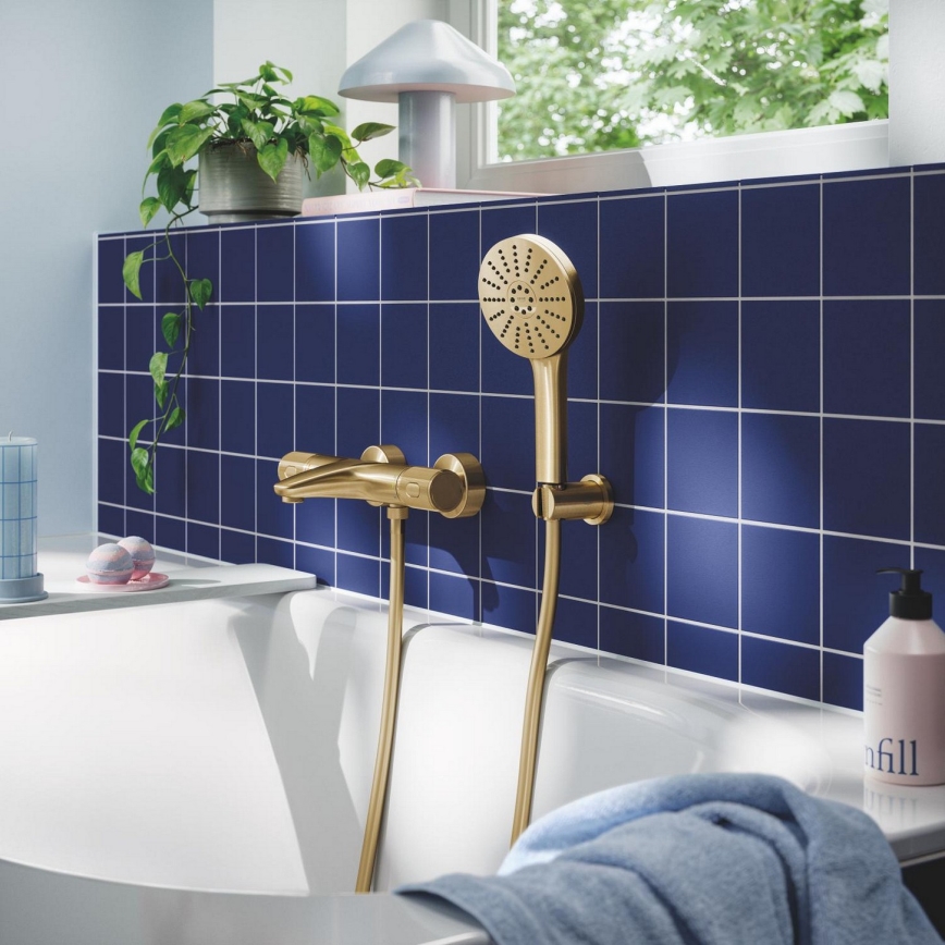 GROHE 134863GN00 - VITALIO JOY+ kézi zuhany, 120 mm, szálcsiszolt arany