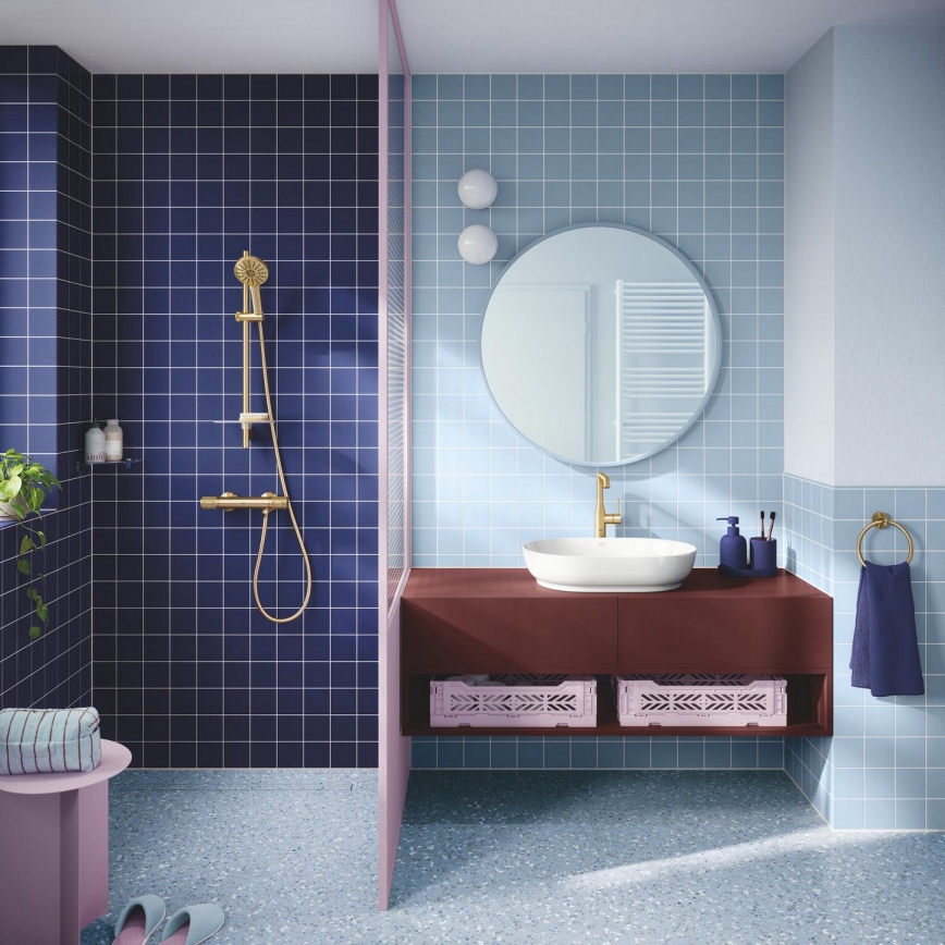 GROHE 134863GN00 - VITALIO JOY+ kézi zuhany, 120 mm, szálcsiszolt arany