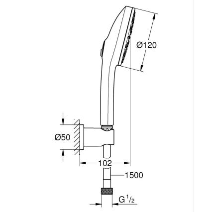 GROHE 134865AL00 - VITALIO JOY+ 120 mm zuhanyszett, grafit
