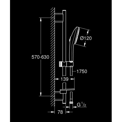 GROHE 134866DL00 - VITALIO JOY+ 120 mm zuhanyszett, rézszínű