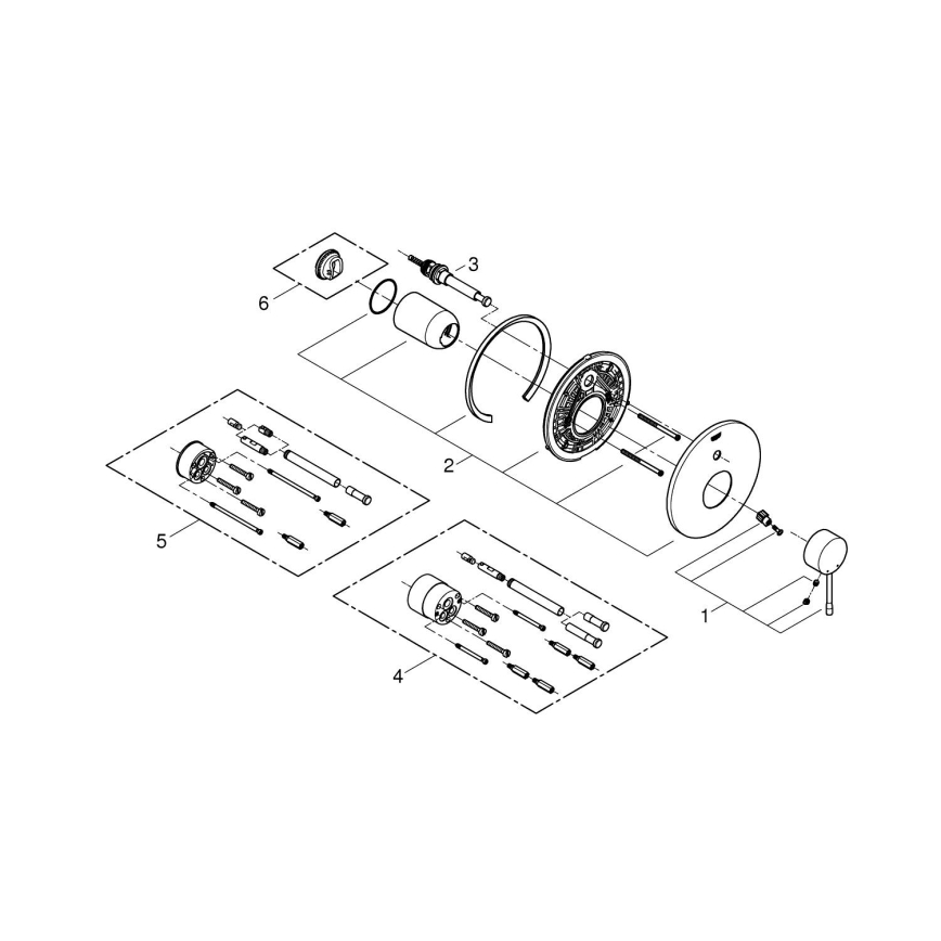 GROHE 19285001 - ESSENCE falba építhető kádcsaptelep, fényes króm