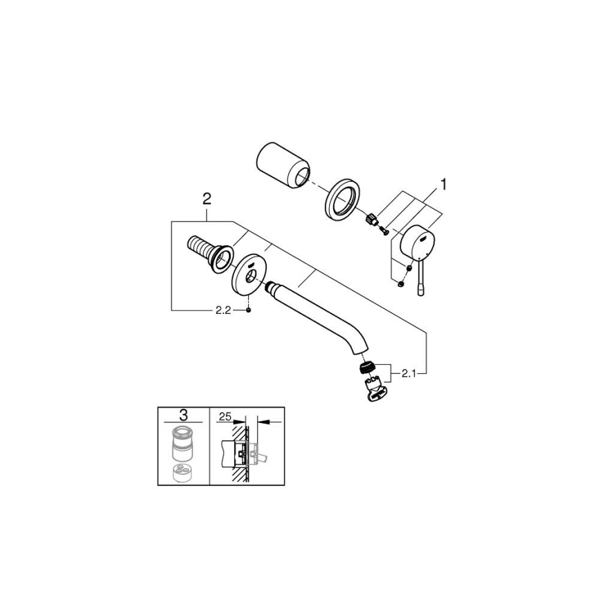 GROHE 19408A01 - ESSENCE mosdócsaptelep 183 mm grafit