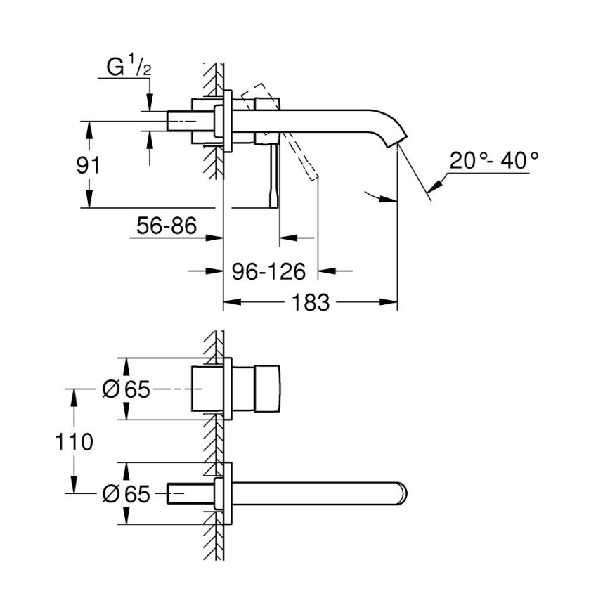 GROHE 19408GN1 - ESSENCE 183 mm-es mosdócsaptelep, aranyszínű