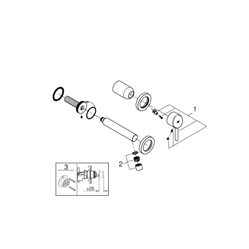 GROHE 19575001 - Kétlyukú mosdócsaptelep CONCETTO 147 mm fényes króm
