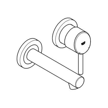 GROHE 19575001 - Kétlyukú mosdócsaptelep CONCETTO 147 mm fényes króm