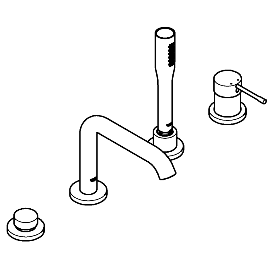 GROHE 19578001 - ESSENCE 197 mm négylyukú kádcsaptelep, fényes króm