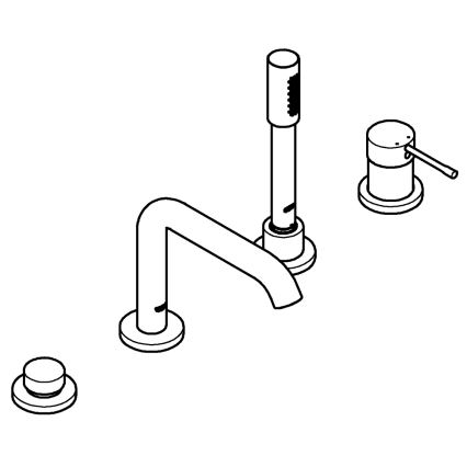 GROHE 19578DL1 - ESSENCE négylyukú kádcsaptelep, bronz