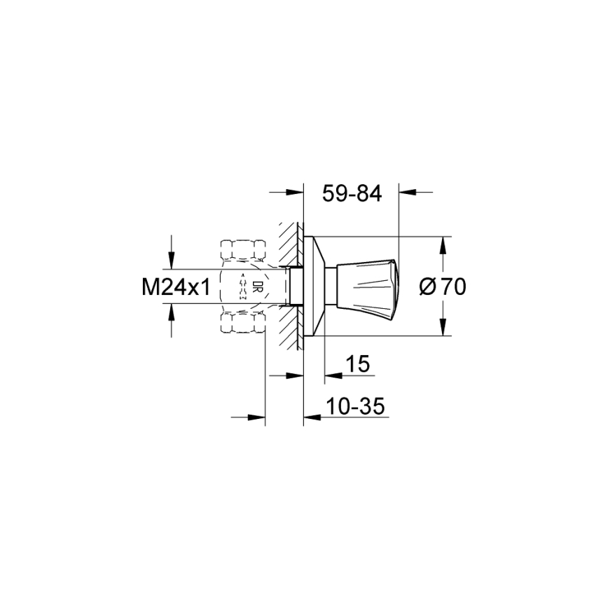 GROHE 19855001 - COSTA L 10-35 mm falba süllyesztett szelep felső része, fényes króm