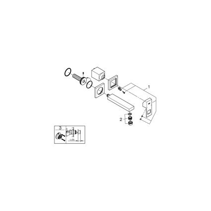 GROHE 19895000 - EUROCUBE 171 mm kétlyukú mosdócsaptelep, fényes króm