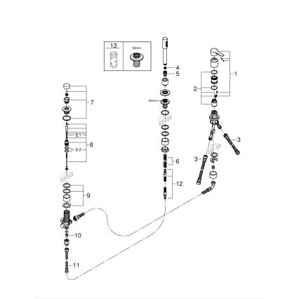 GROHE 19965001 - LINEARE háromlyukú kádcsaptelep, fényes króm