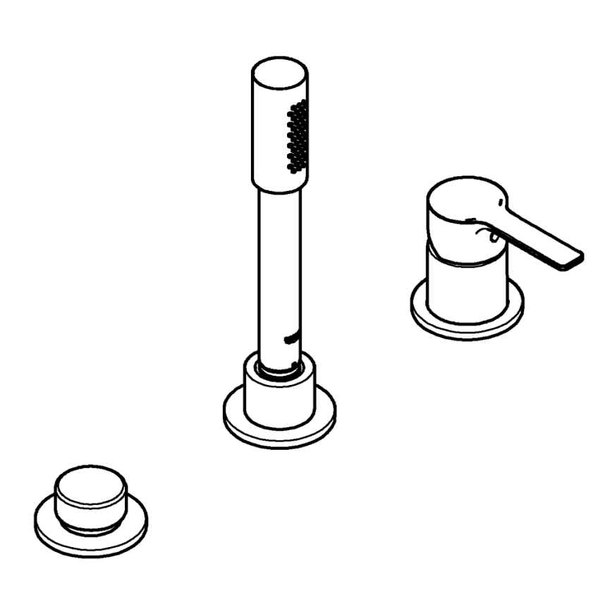 GROHE 19965001 - LINEARE háromlyukú kádcsaptelep, fényes króm