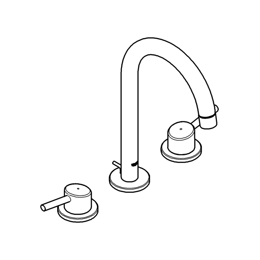 GROHE 20216001 - CONCETTO DN 15 háromlyukú mosdócsaptelep, L méret, króm
