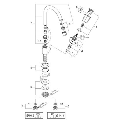 GROHE 20393001 - COSTA L álló csaptelep DN 15, fényes króm