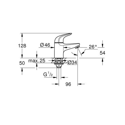 GROHE 20617001 - SWIFT XS álló szelep, fényes króm