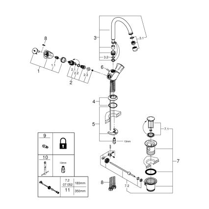 GROHE 21375001 - COSTA L mosdócsaptelep, fényes króm