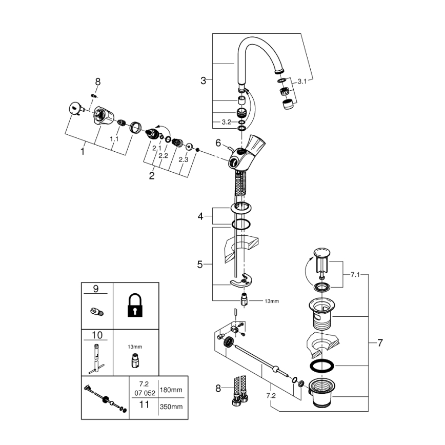 GROHE 21375001 - COSTA L mosdócsaptelep, fényes króm