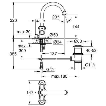 GROHE 21375001 - COSTA L mosdócsaptelep, fényes króm