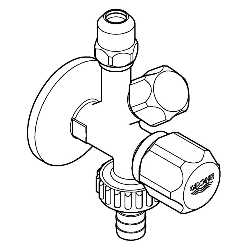 GROHE 22036000 - Kombinált sarokszelep ORIGINAL WAS® DN 15 fényes króm