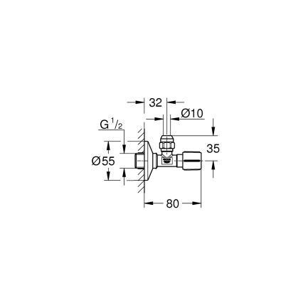 GROHE 22037GN0 - Sarokszelep UNIVERSAL G12” × G38” sárgaréz