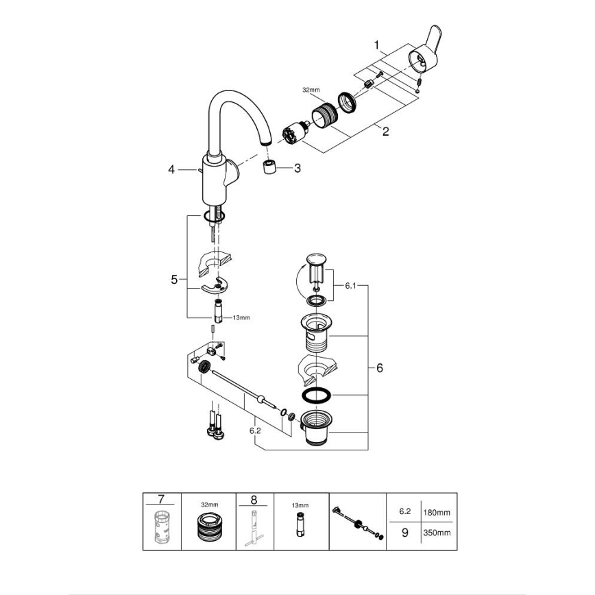 GROHE 23043003 - EUROSTYLE COSMOPOLITAN mosdócsaptelep L méret, króm