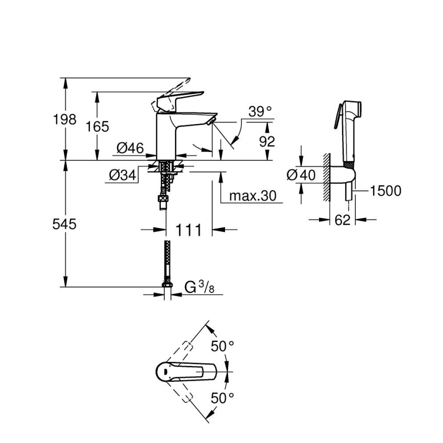 GROHE 23123003 - START mosdócsaptelep 165 mm fényes króm