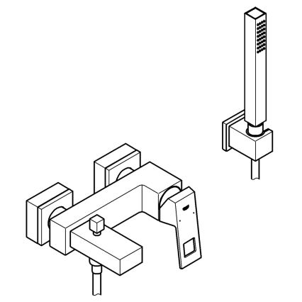GROHE 23141000 - EUROCUBE DN 15 fürdőkád-szett csapteleppel, fényes króm
