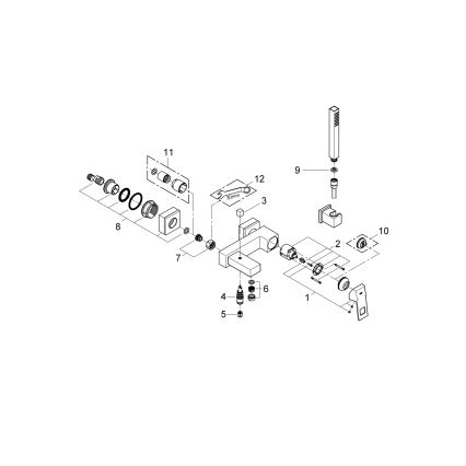 GROHE 23141000 - EUROCUBE kádcsaptelep DN 15, fényes króm