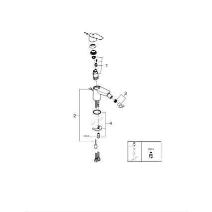 GROHE 23332001 - BAUEDGE bidécsaptelep S méret, fényes króm