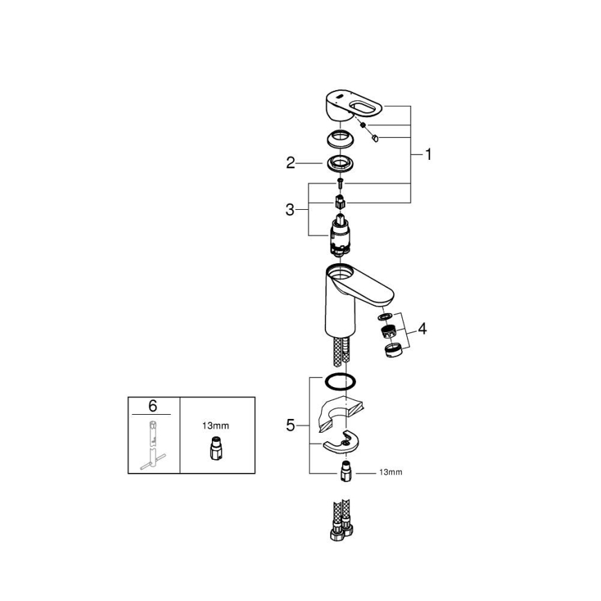 GROHE 23337000 - BAULOOP mosdócsaptelep DN 15, fényes króm