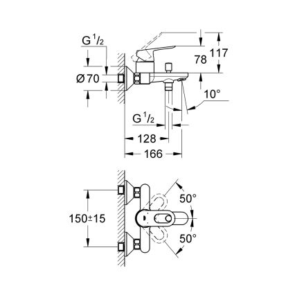 GROHE 23341000 - BAULOOP kádcsaptelep DN 15, fényes króm