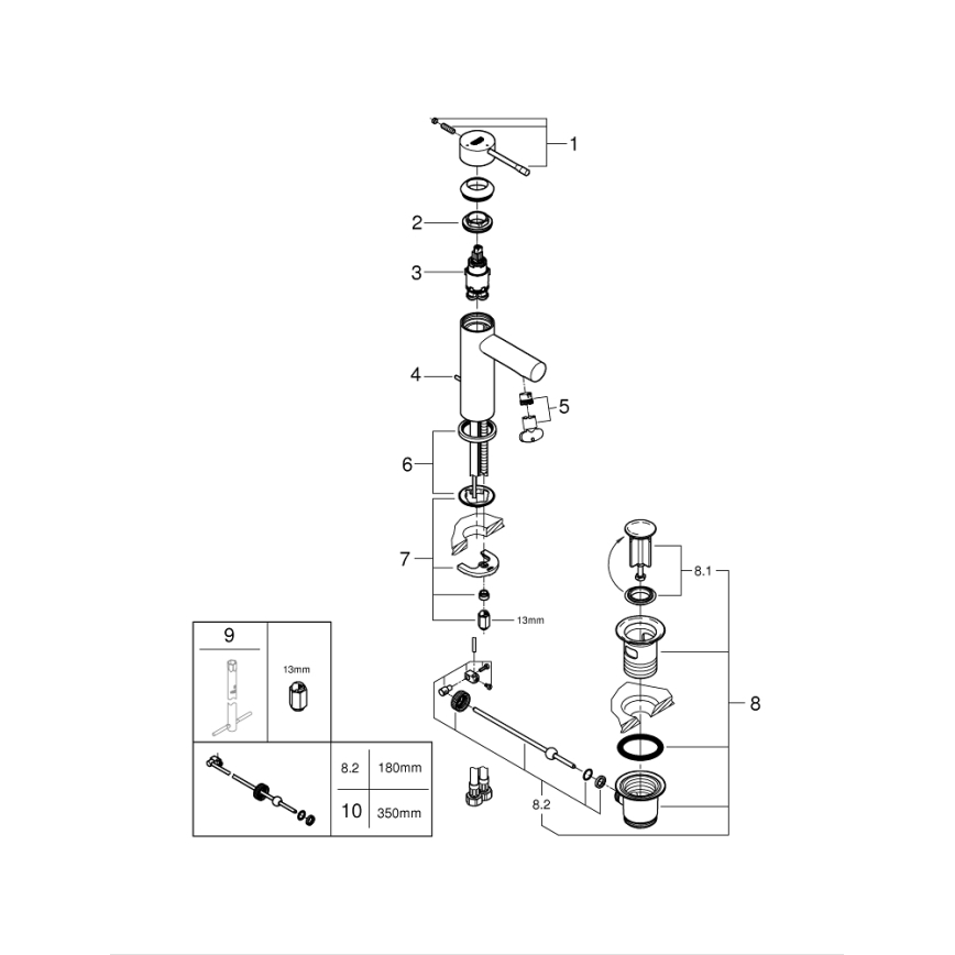 GROHE 23379001 - ESSENCE mosdócsaptelep, fényes króm