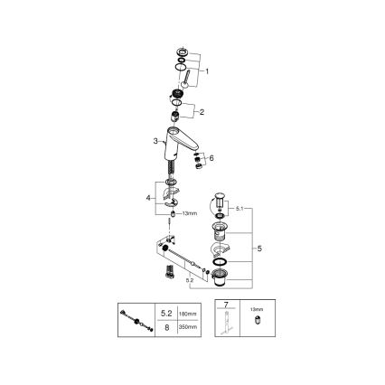GROHE 23427000 - EURODISC JOY mosdócsaptelep, DN 15, M méret, fényes króm