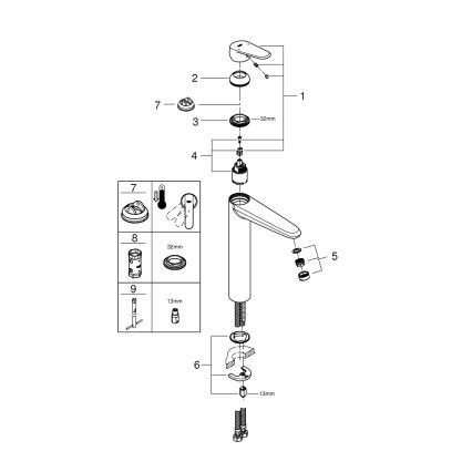 GROHE 23432000 - EURODISC COSMOPOLITAN mosdócsaptelep, XL méret, króm