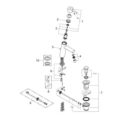 GROHE 23450001 - CONCETTO M mosdócsaptelep fényes króm