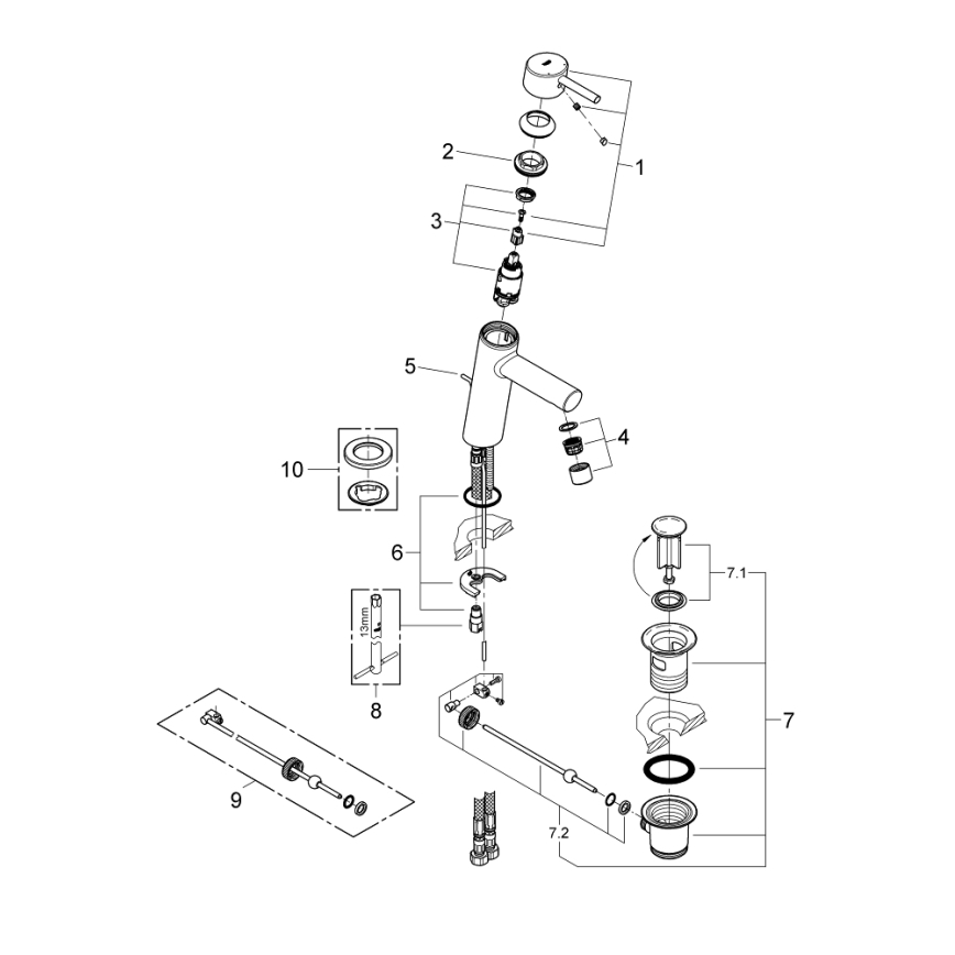 GROHE 23450001 - Mosdócsaptelep CONCETTO M fényes króm