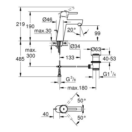 GROHE 23450001 - Mosdócsaptelep CONCETTO M fényes króm