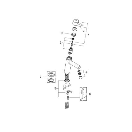 GROHE 23451001 - Mosdó csaptelep CONCETTO DN 15 fényes króm