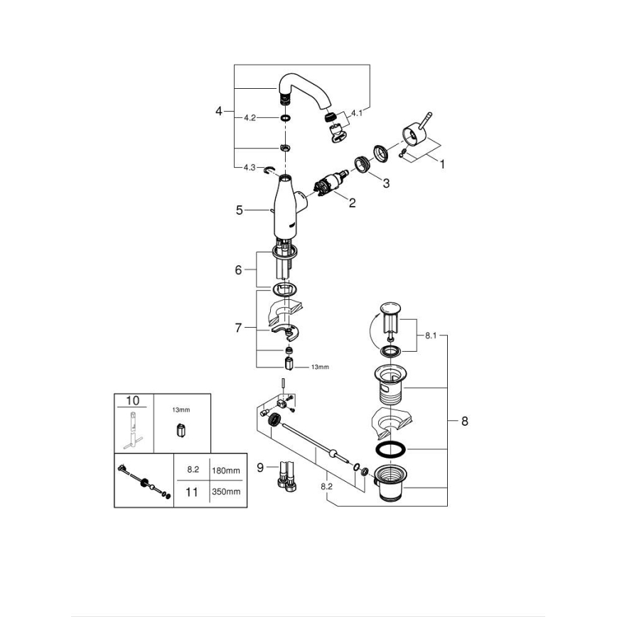 GROHE 23462DC1 - ESSENCE mosdócsaptelep, M méret, nemesacél